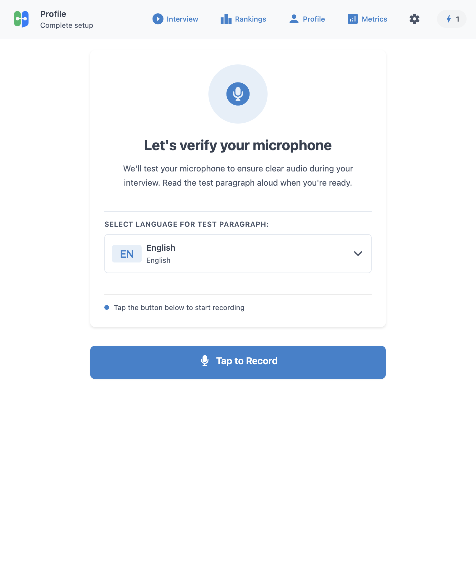 Speak your answer to the AI interviewer in real time